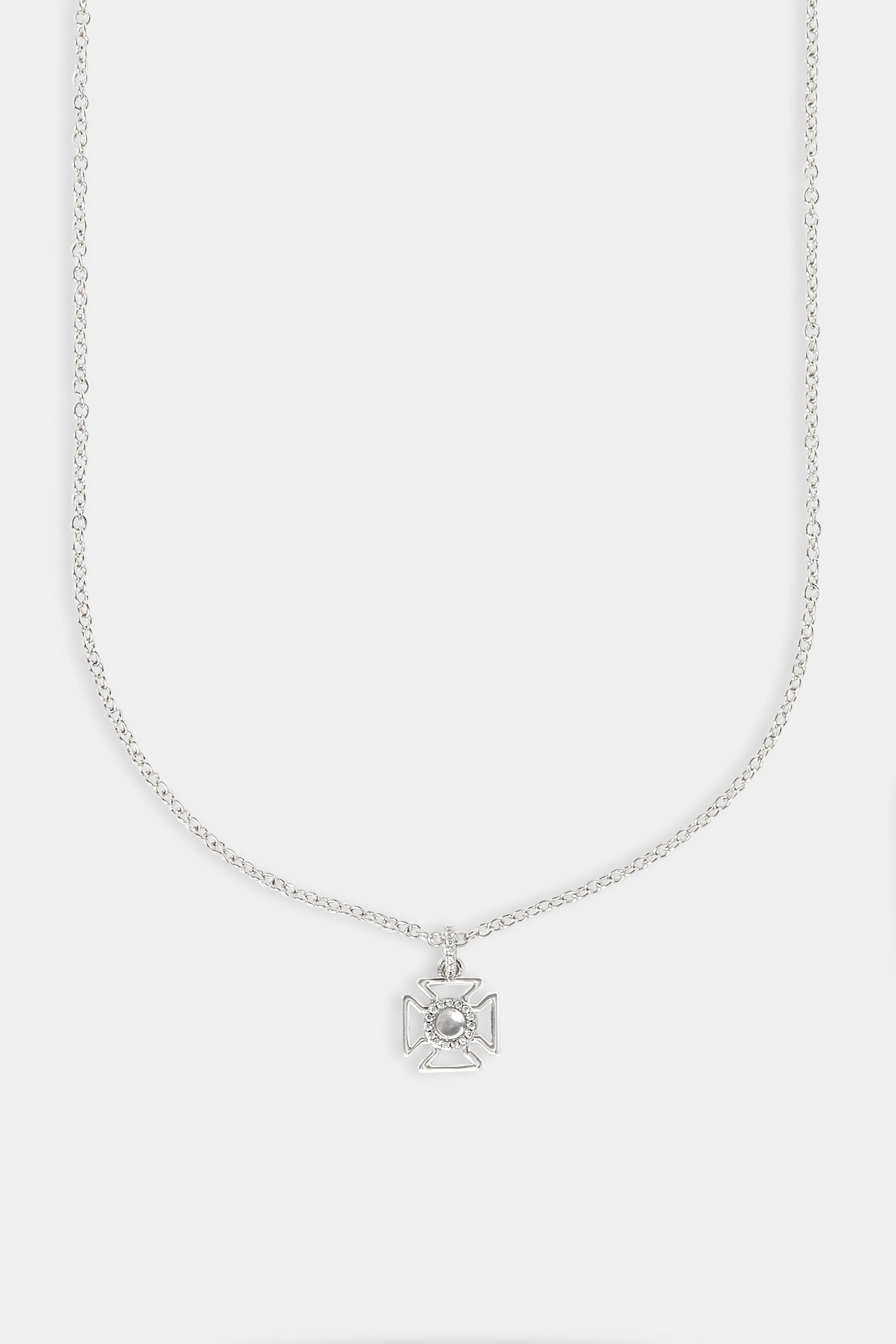 Micro Iced Outline Motif Necklace - 12mm